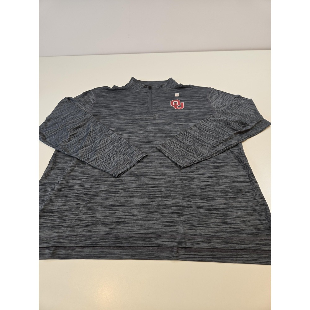 Oklahoma Sooners Quarter Zip Pullover Mens Large Gray NCAA Top of the World